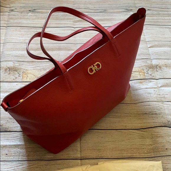 🛑 SOLD Salvatore Ferragamo Red  Tote-Bice Large - Picture 6 of 8